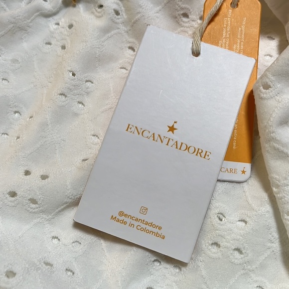 Anthropologie Encantadore White Eyelet Lace Ruffled Shashi Maxi Dress NWT - Picture 9 of 14